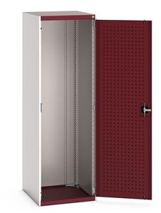 40019095.** cubio cupboard with perfo doors. WxDxH: 650x650x2000mm. RAL 7035/5010 or selected